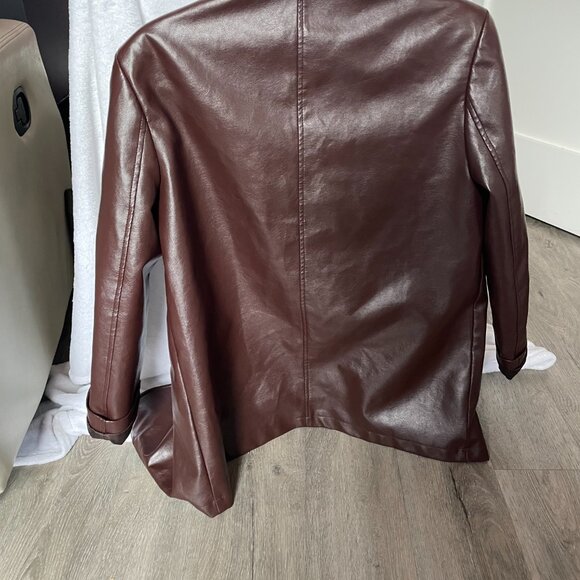 Faux Leather Blazer - Picture 2 of 3